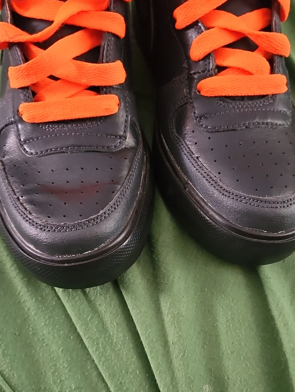 Nike Black Leather HIGH TOPS Killer Shape Worn Once Inside..Men Size 9